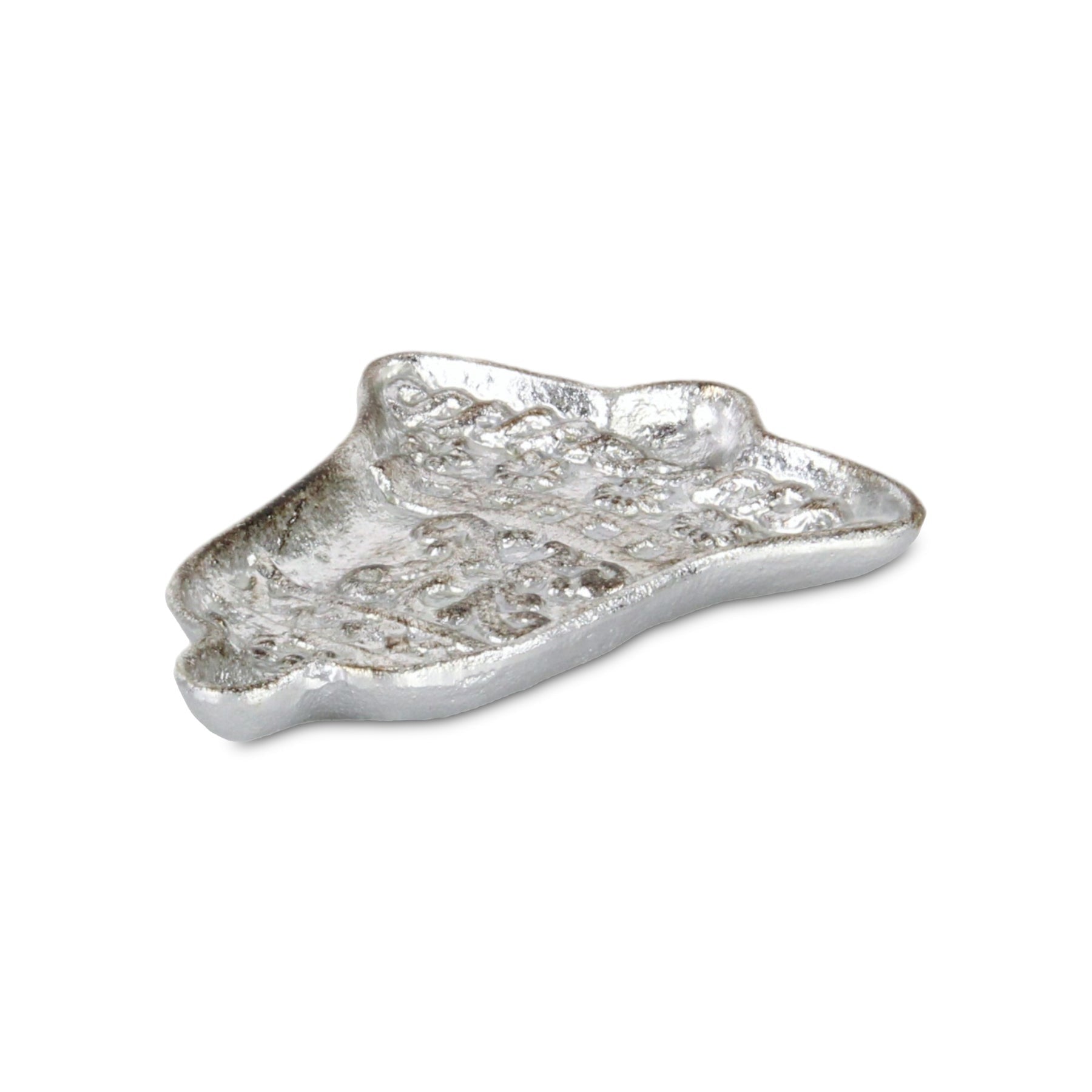 Christmas Bell Trinket Tray 5" - Silver Cast Iron Decorative Gift