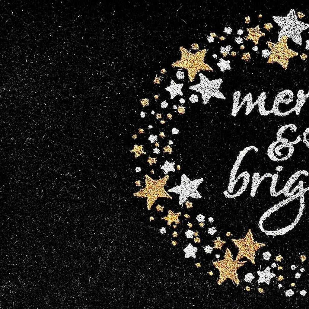 Christmas Doormat Merry & Bright 17"x29" - Eco-Friendly Coir Mat