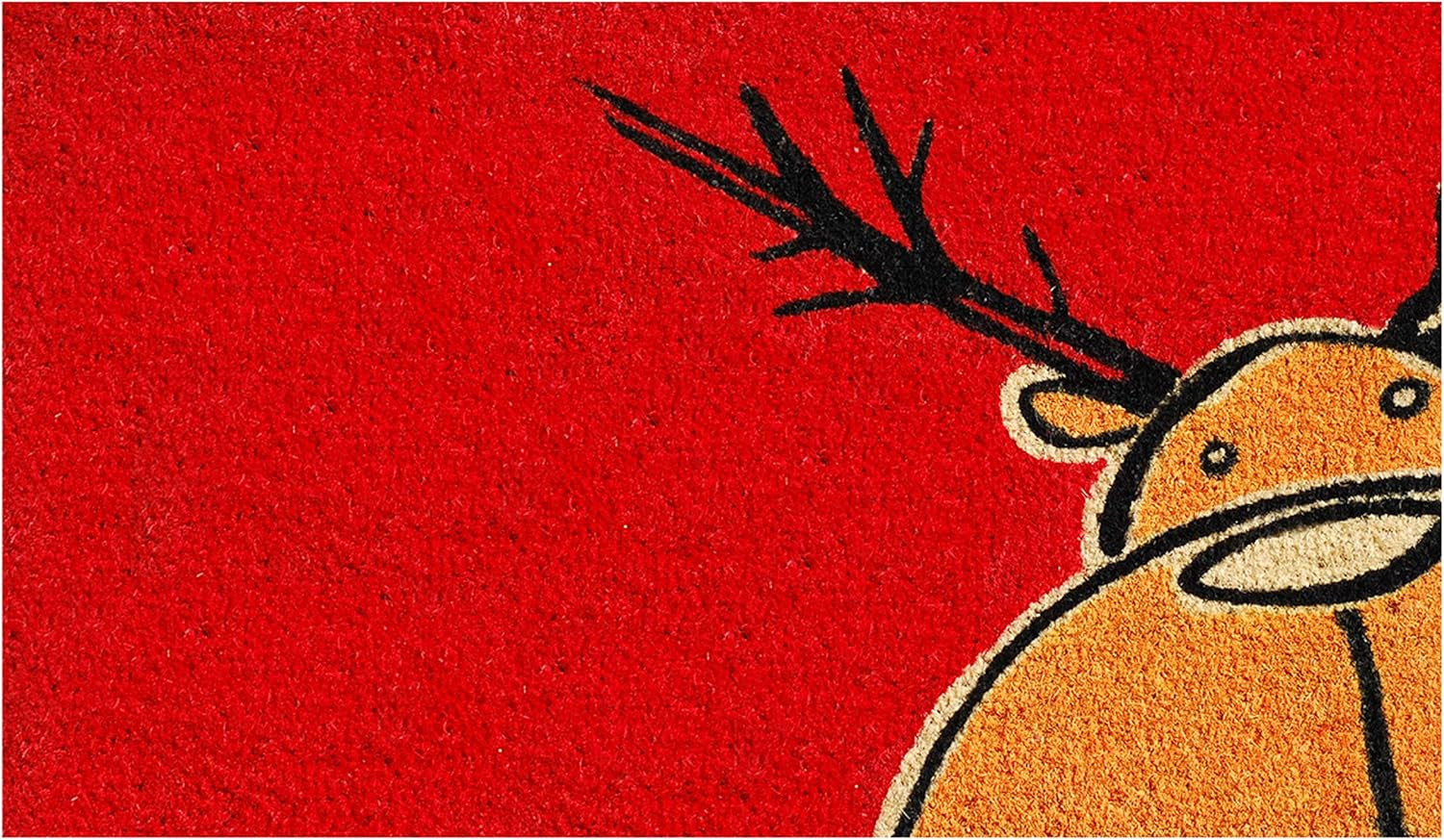 Christmas Doormat 17"x29" Red Brown Black - Eco-Friendly Coir Mat